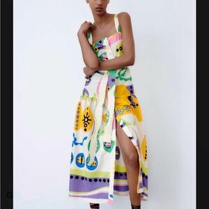 Zara Patterned midi Dress